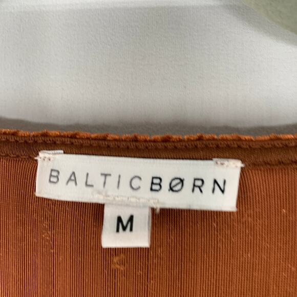 Baltic Born Women Andi Dress M Brown Burnt Orange Velvet Ribbed Wrap - Picture 3 of 10